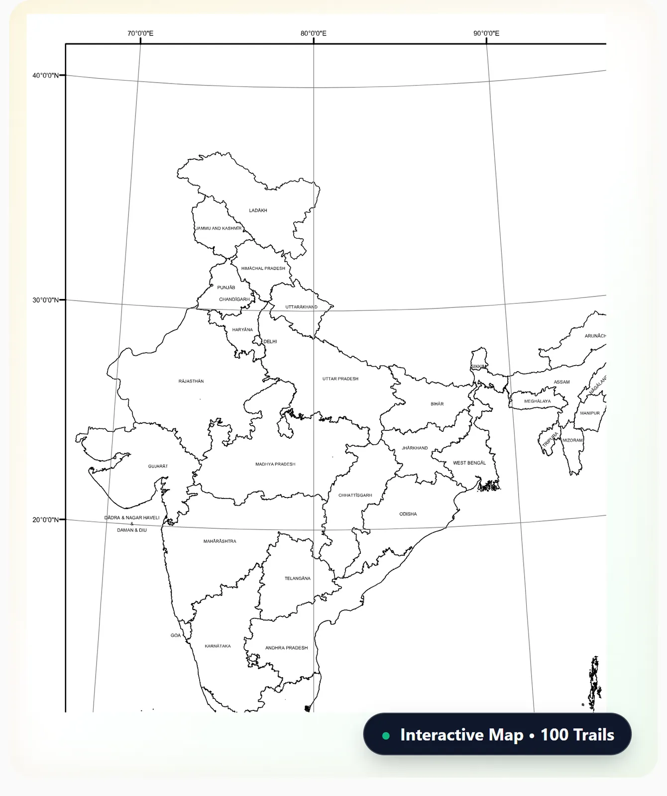 Official India Trails Map